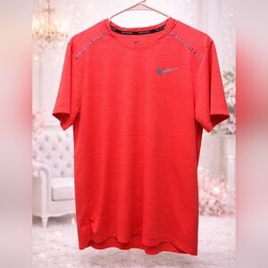 156 Nike Men's Size Large Orange Dri Fit Short Sleeve